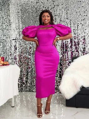 AOMEIDRESS Cut Out Wedding Cocktail Party Dress Plus Size Maxi Gowns