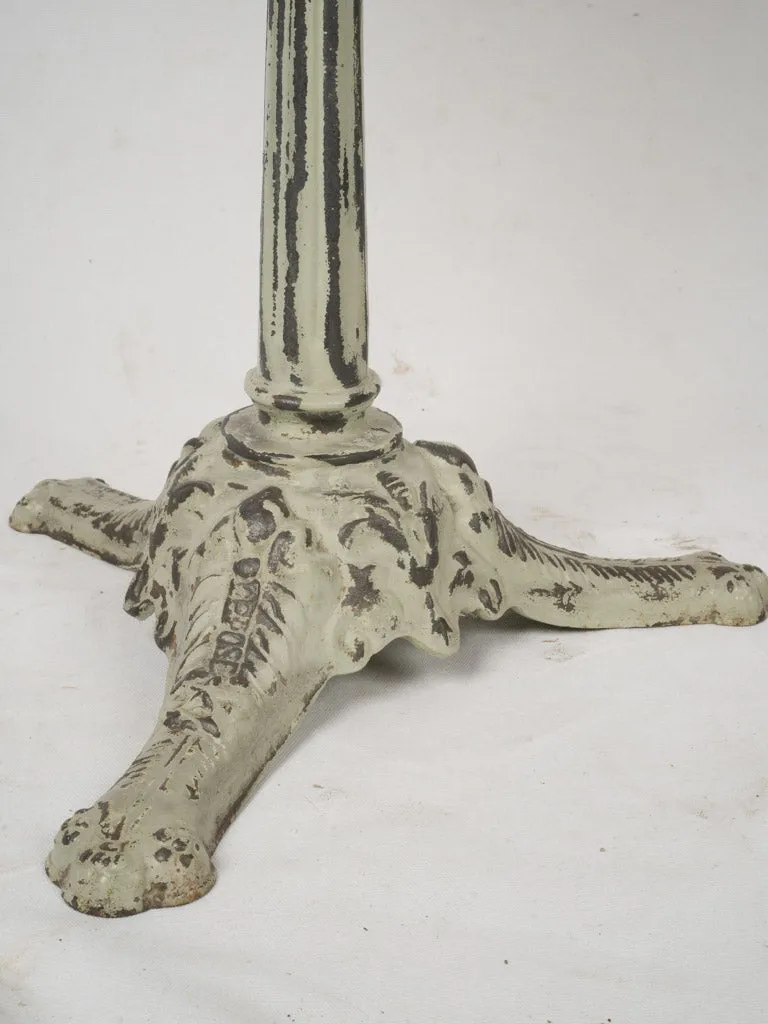 Art Deco Cast Iron Bistro Table w/ Enamel Iris Top, circa 1925