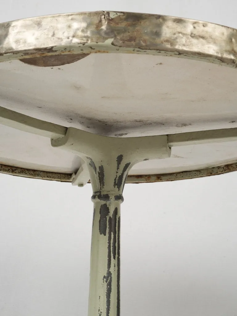 Art Deco Cast Iron Bistro Table w/ Enamel Iris Top, circa 1925