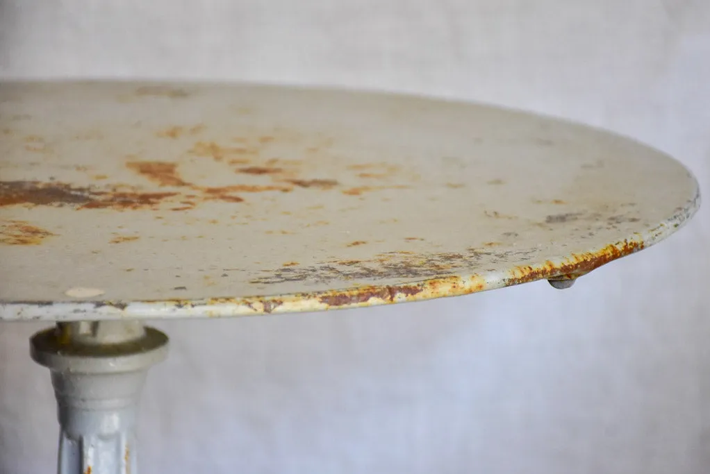 Art Nouveau bistro table with light grey patina