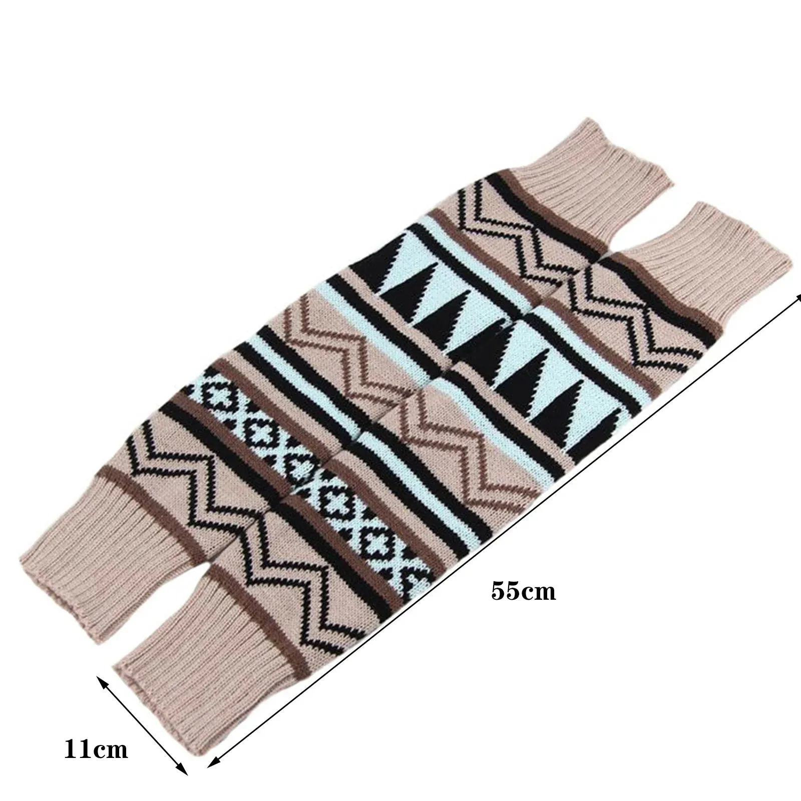 Aztec Design Merino Wool Leg Warmers