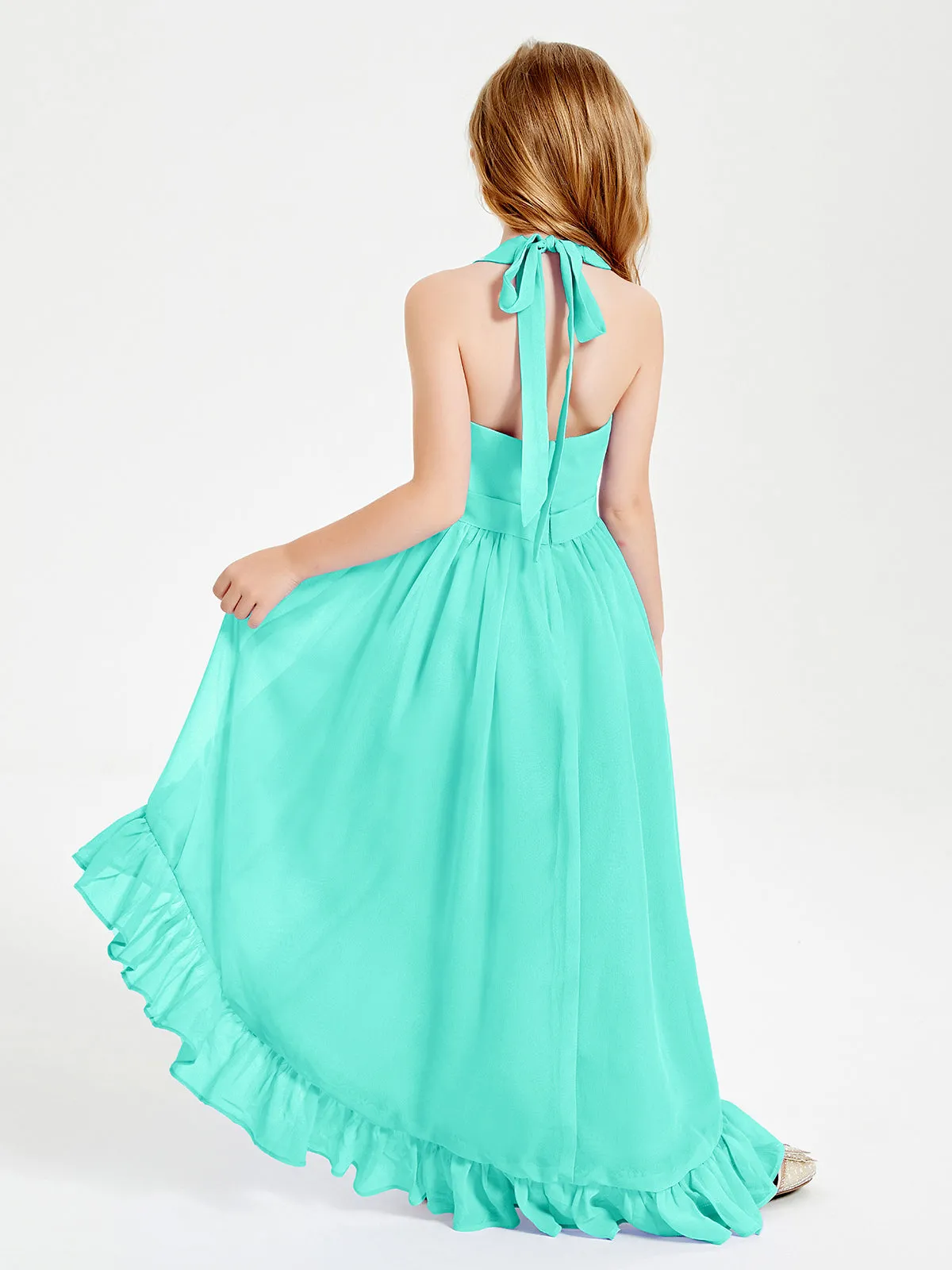 Boho Junior Bridesmaid Dresses Asymmetrical Cascading Skirt Spa