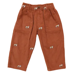 Boys Corduroy Jackson Pant - Dog Embroidery