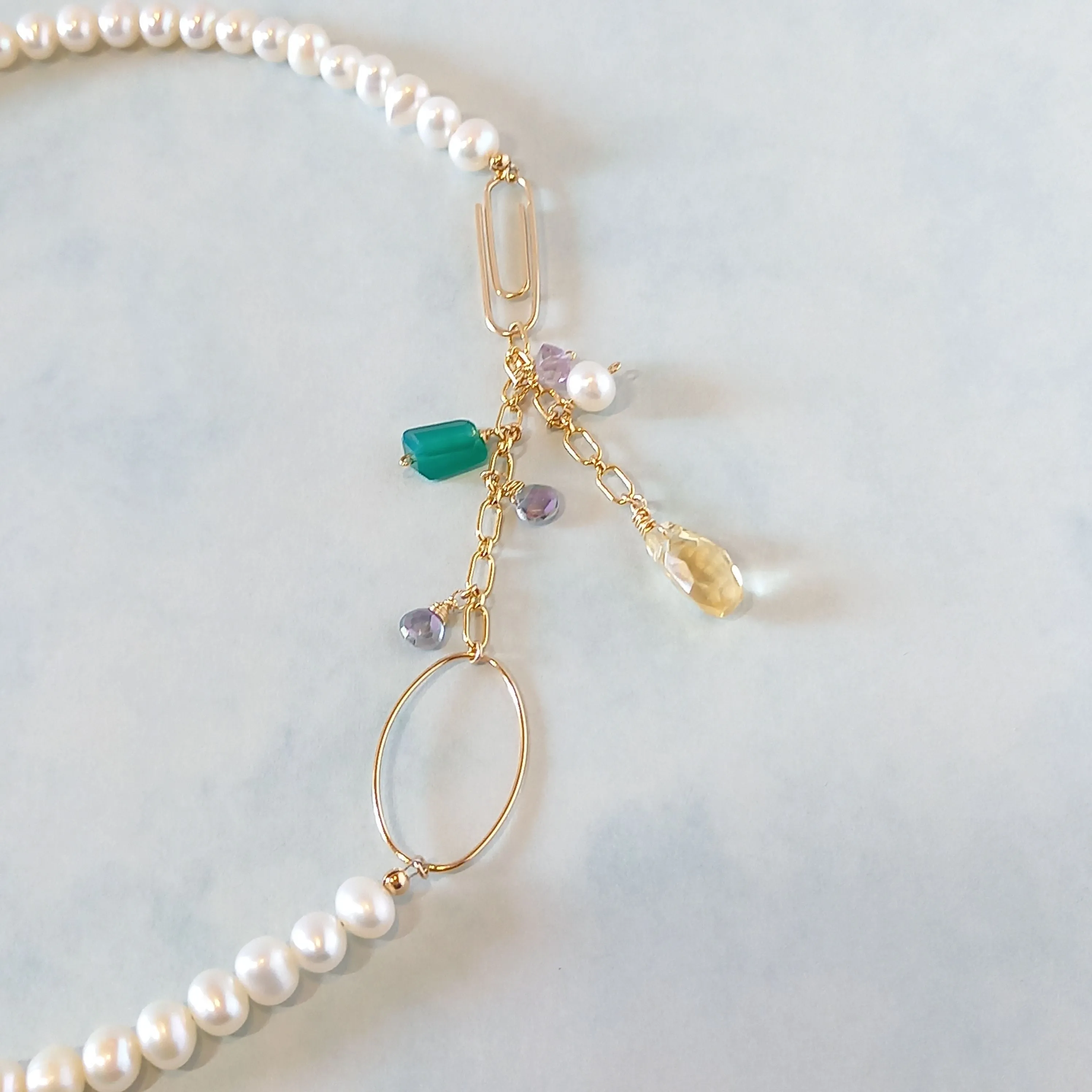 Clip pearl necklace:independent