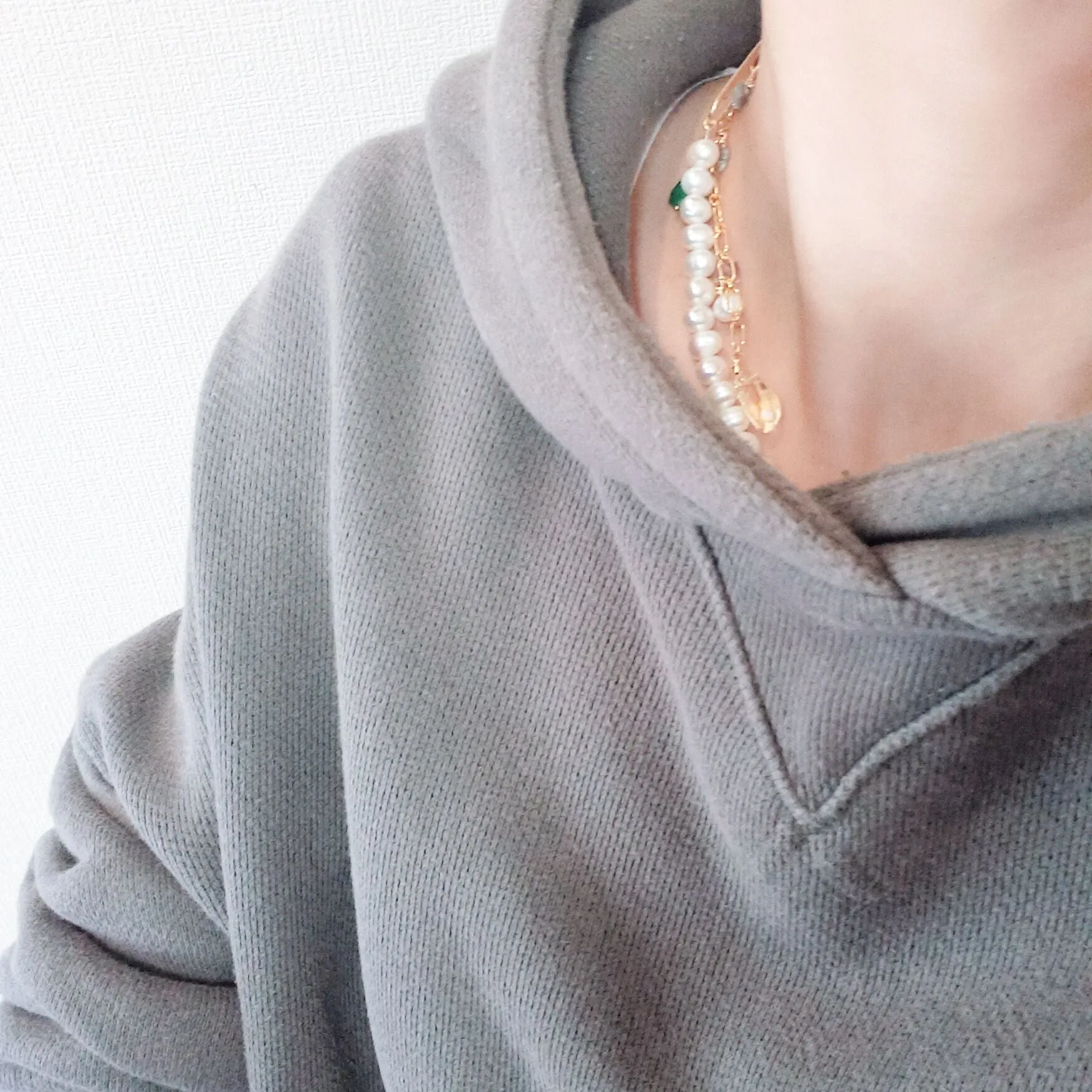 Clip pearl necklace:independent