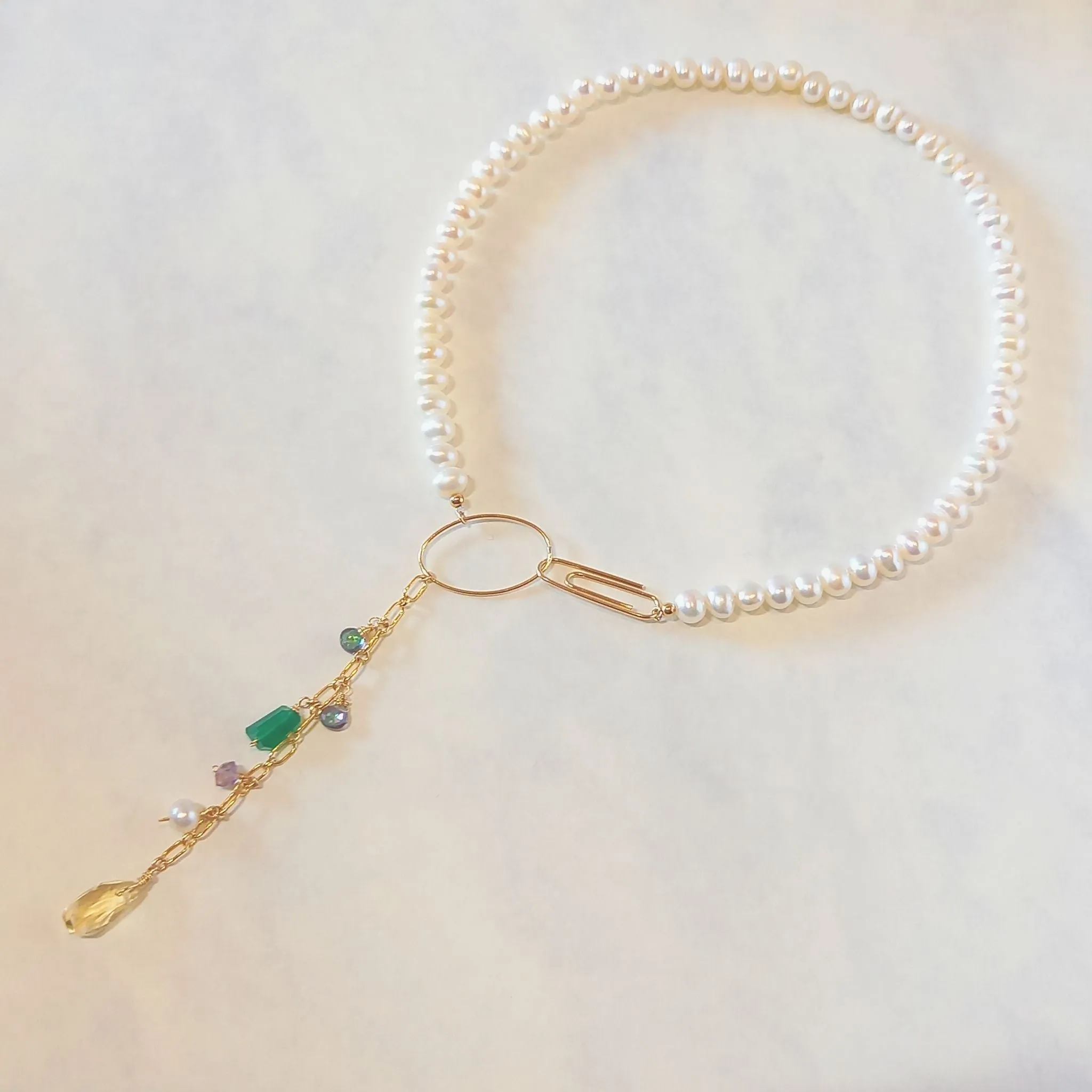 Clip pearl necklace:independent