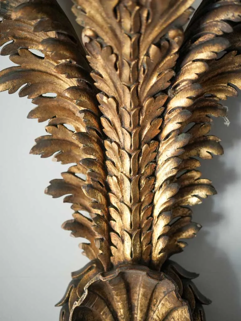 Extra-large pair of wall consoles / brackets w/ Prince of Wales feathers 27½"