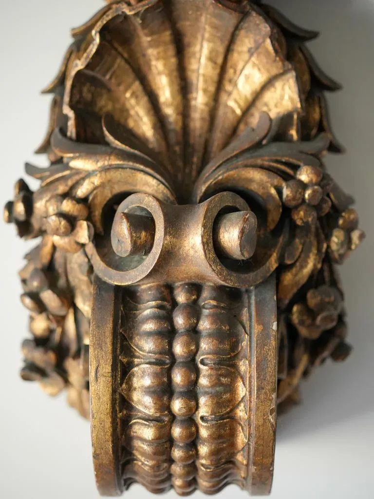 Extra-large pair of wall consoles / brackets w/ Prince of Wales feathers 27½"