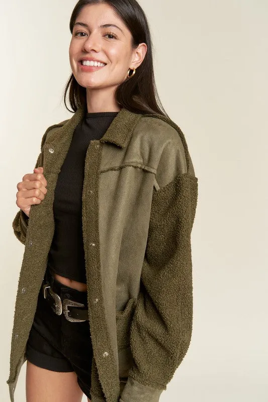 FAUX FUR AND SUEDE JACKET JJO5028P