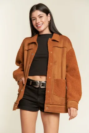 FAUX FUR AND SUEDE JACKET JJO5028P