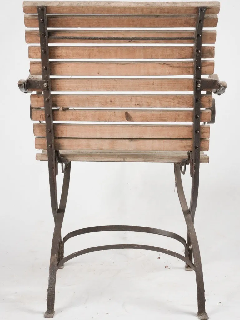 Folding garden armchair w/ timber slats