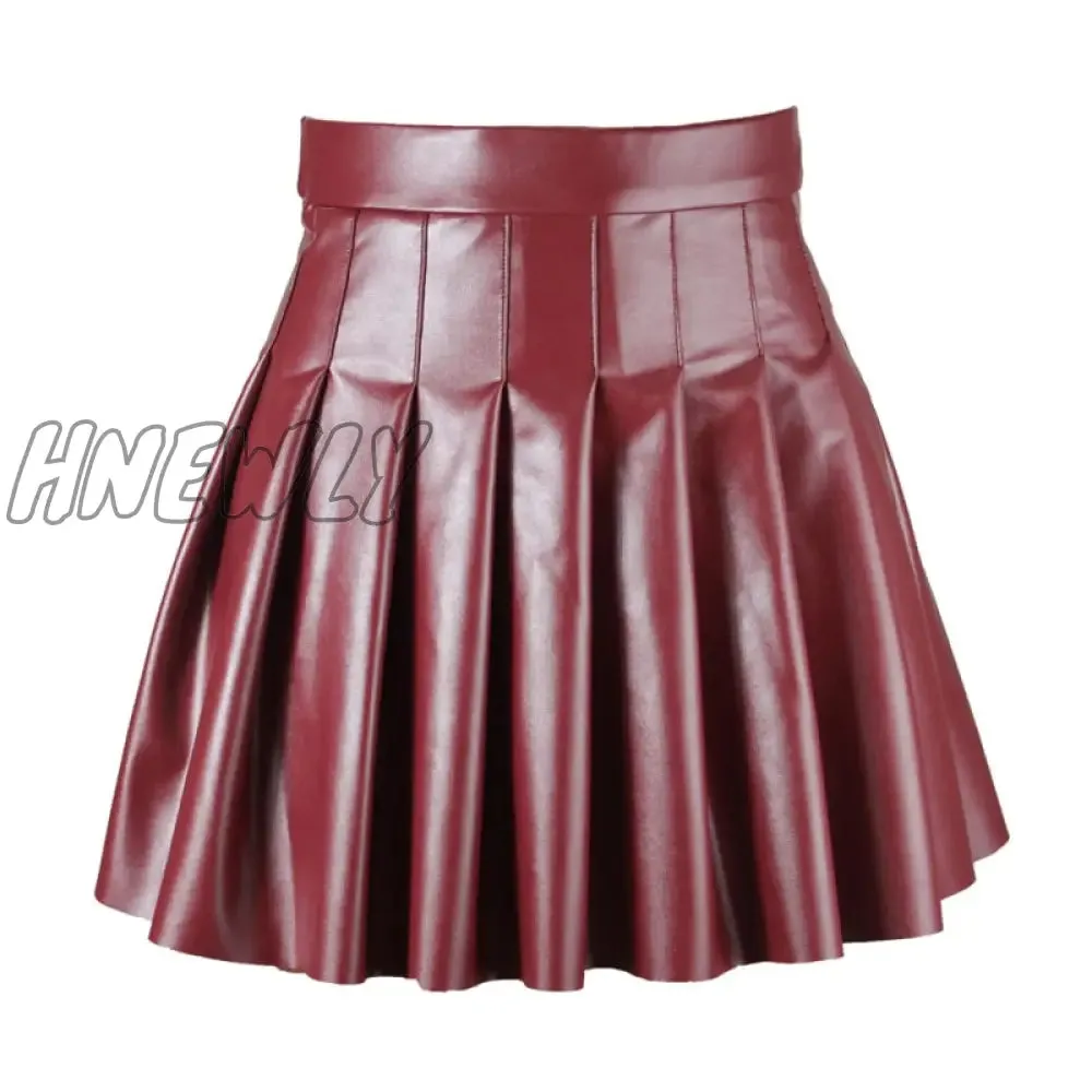 Hnewly Black Pleated A-Line Women Mini Skirts High Waist Female Skirt Spring Streetwear Solid All-Match Casual Lady Bottom