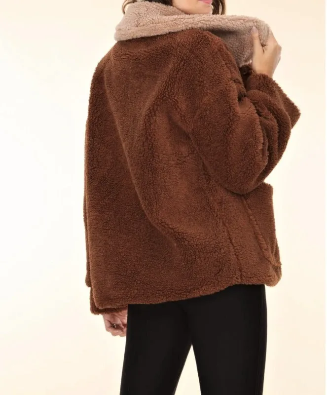 JACKET BROWN FAUX FUR -------------sale
