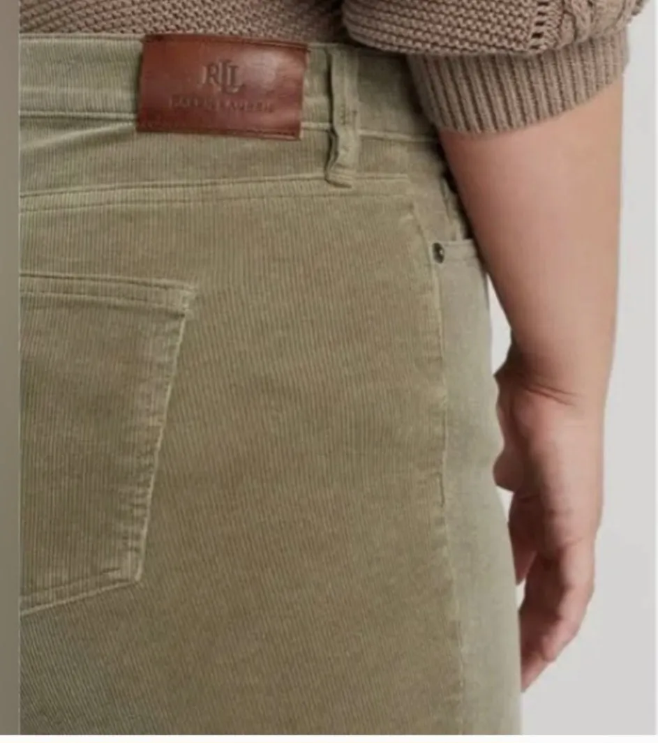 Lauren Ralph Lauren Plus Size Corduroy Mid-rise Straight Leg Pants SIZE 14W