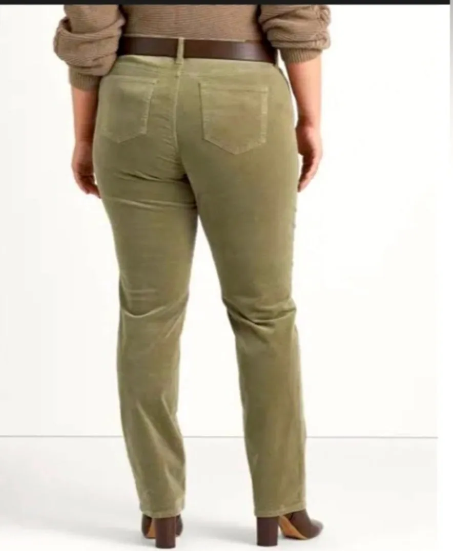 Lauren Ralph Lauren Plus Size Corduroy Mid-rise Straight Leg Pants SIZE 14W