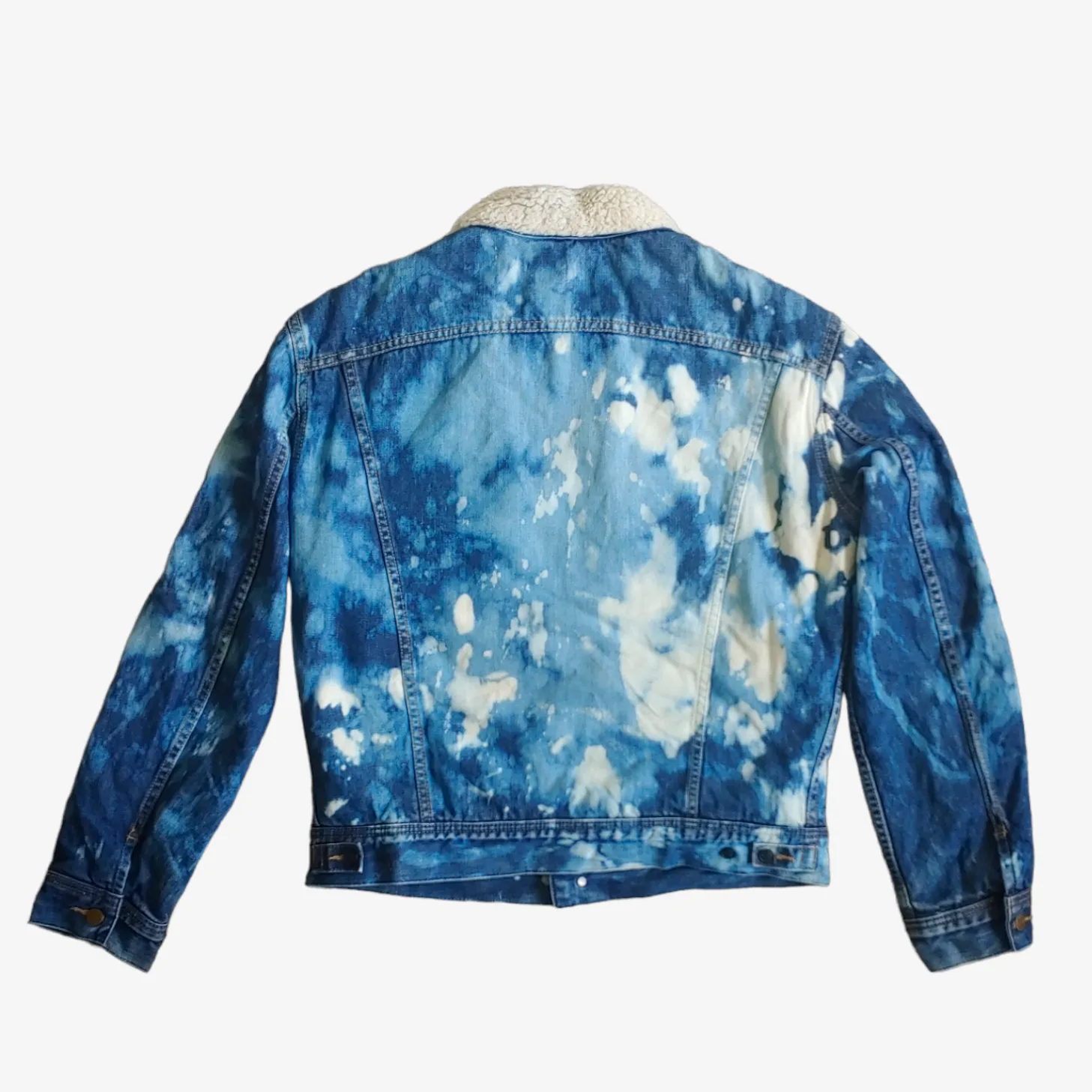 Lee Tie Dye Denim Jacket With Faux Fur Sherpa Lining