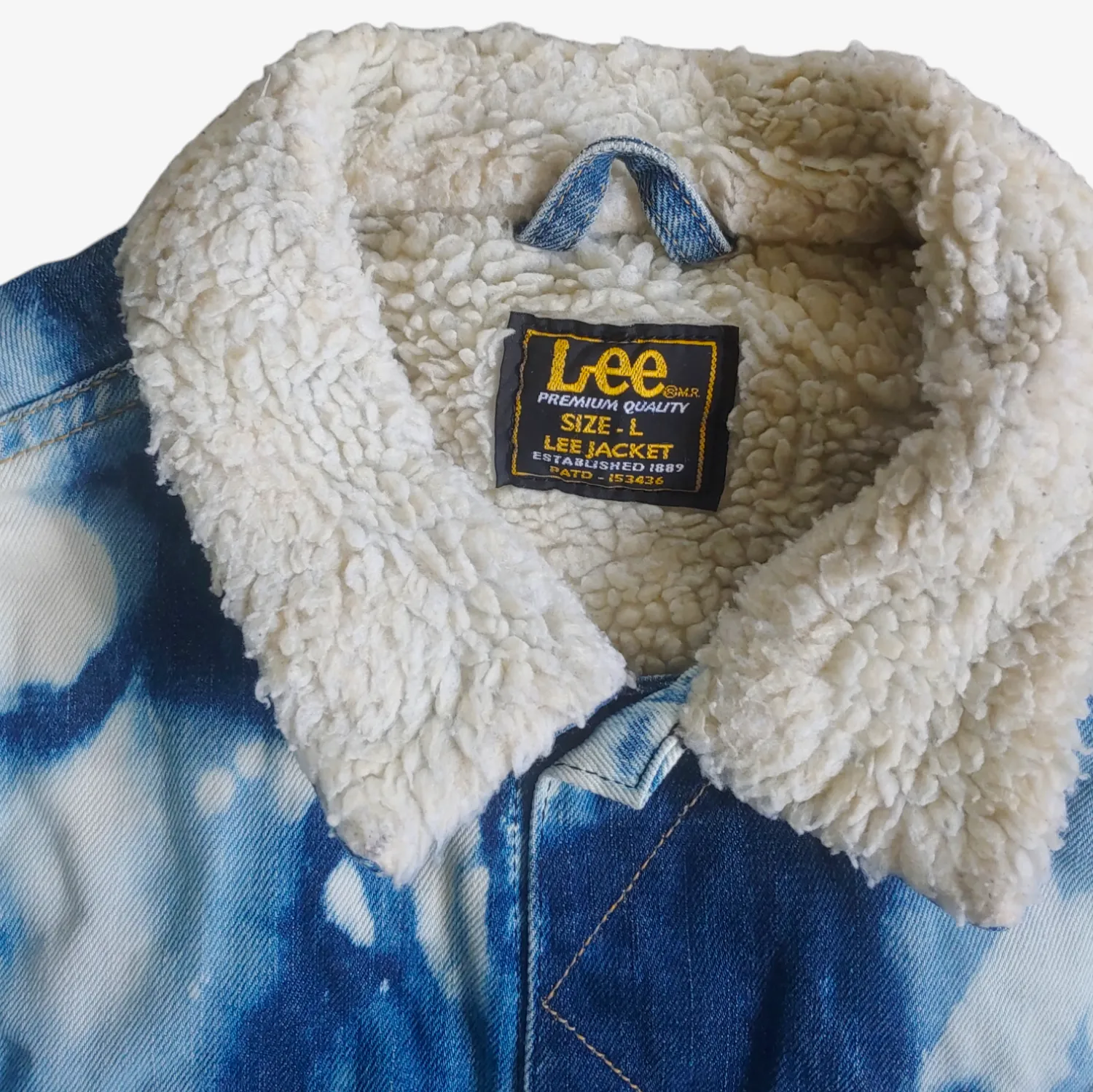 Lee Tie Dye Denim Jacket With Faux Fur Sherpa Lining