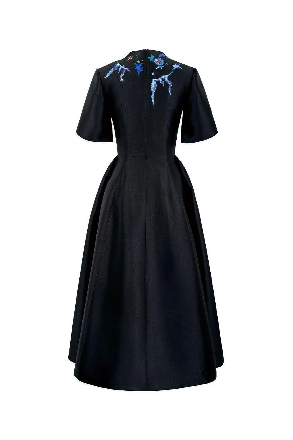 Madilyn A-line Slit Sleeved Zibeline Midi Dress