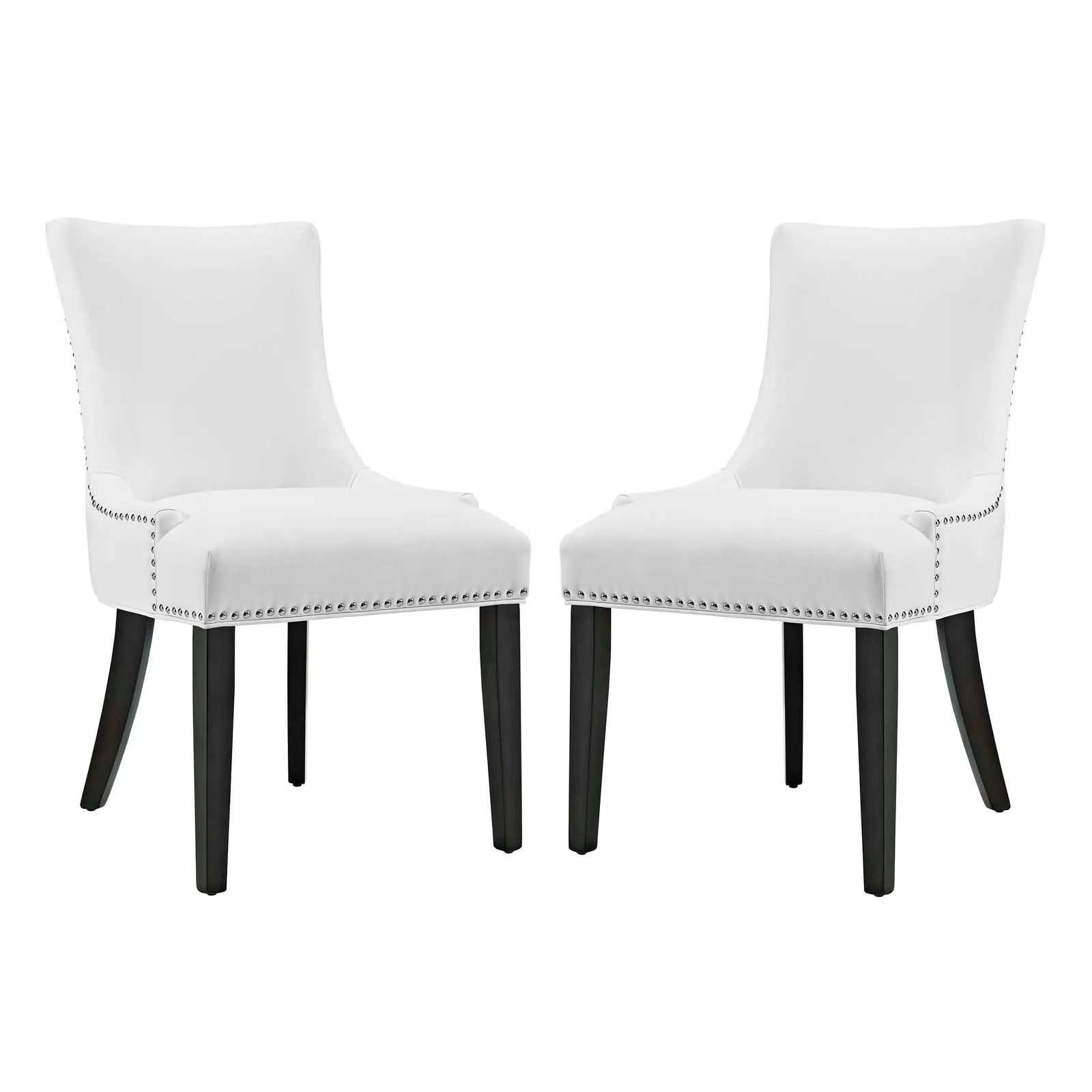 Marquis Dining Chair Faux Leather Set of 2 White EEI-3498-WHI