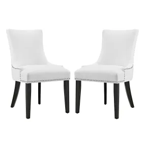 Marquis Dining Chair Faux Leather Set of 2 White EEI-3498-WHI