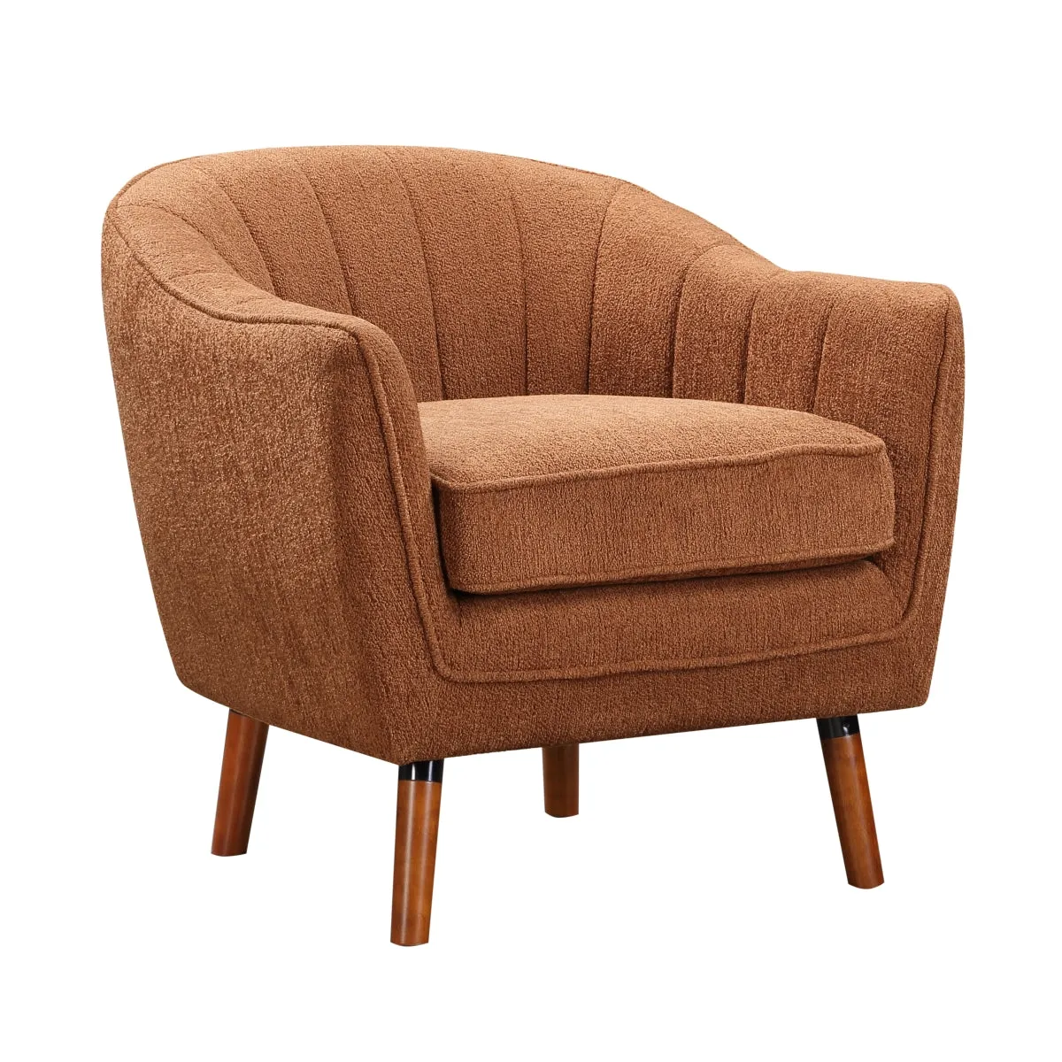 Mid-Century Modern Rust Textured Sofa