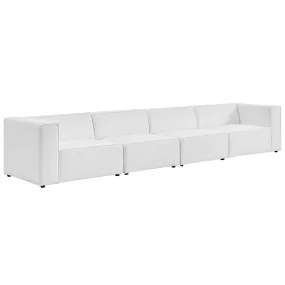 Mingle Vegan Leather 4-Piece Sectional Sofa White EEI-4793-WHI