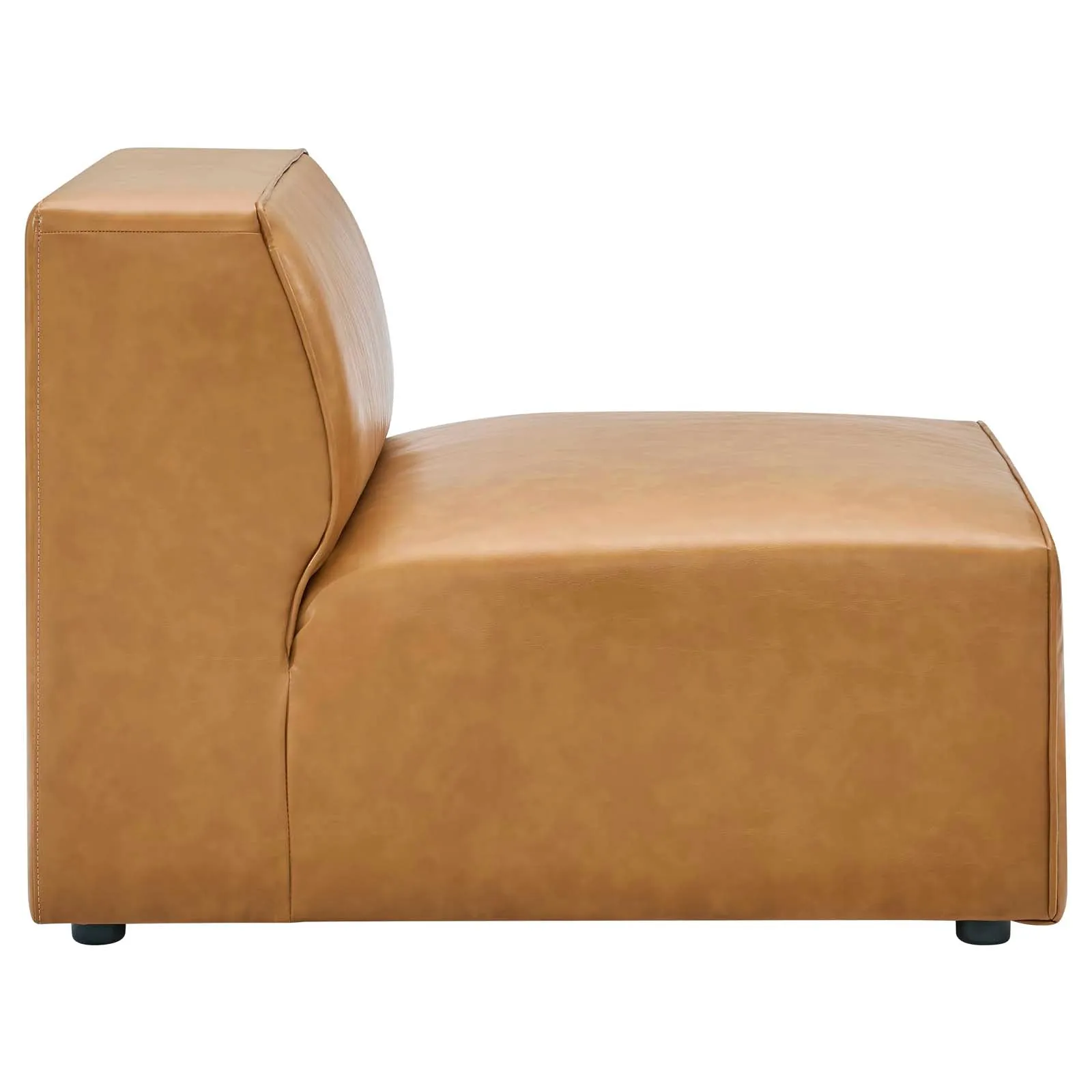 Mingle Vegan Leather 4-Piece Sofa and 2 Ottomans Set Tan EEI-4794-TAN