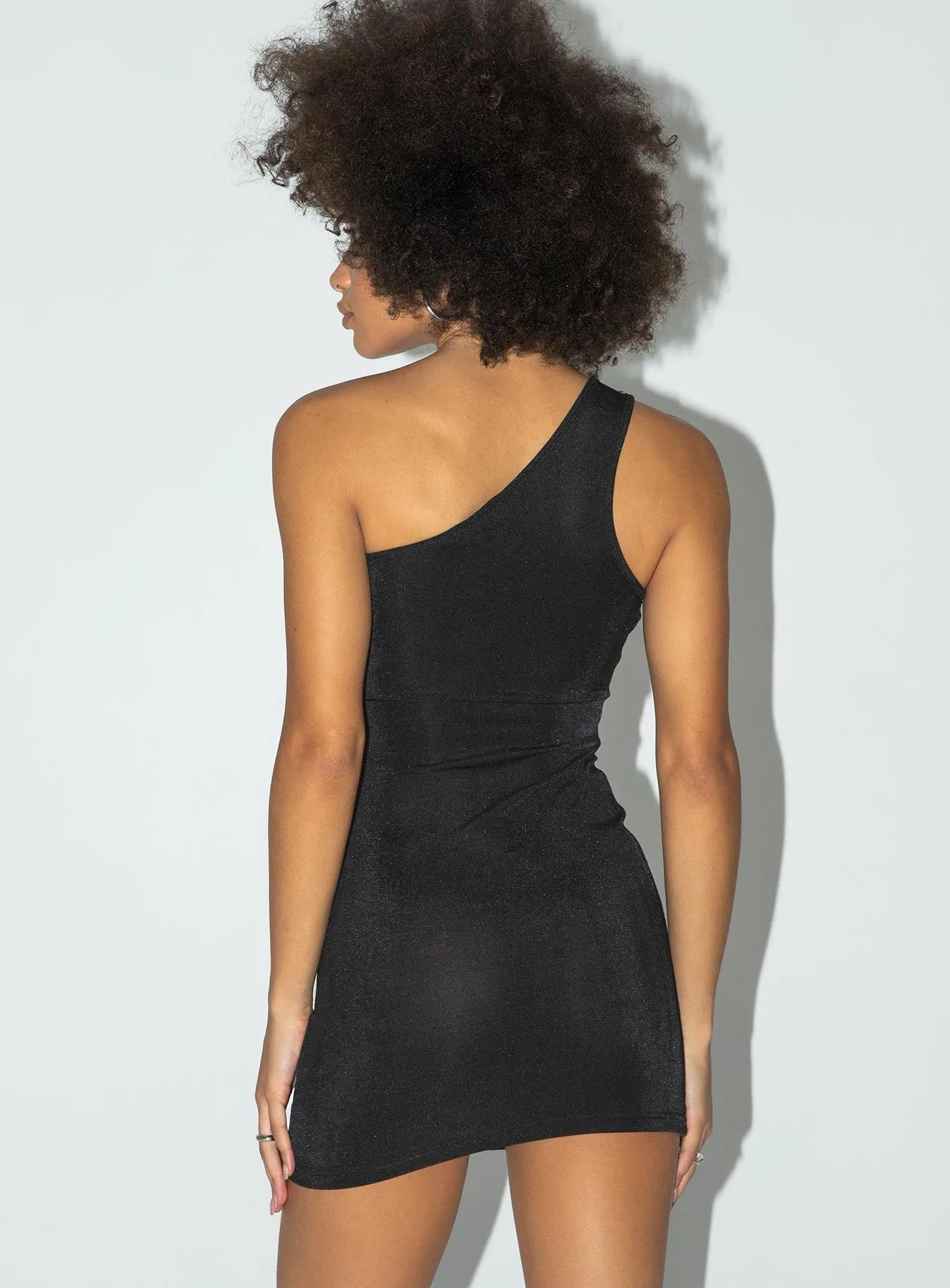 Motel Mandan Dress Crepe Black Hotfix Diamante