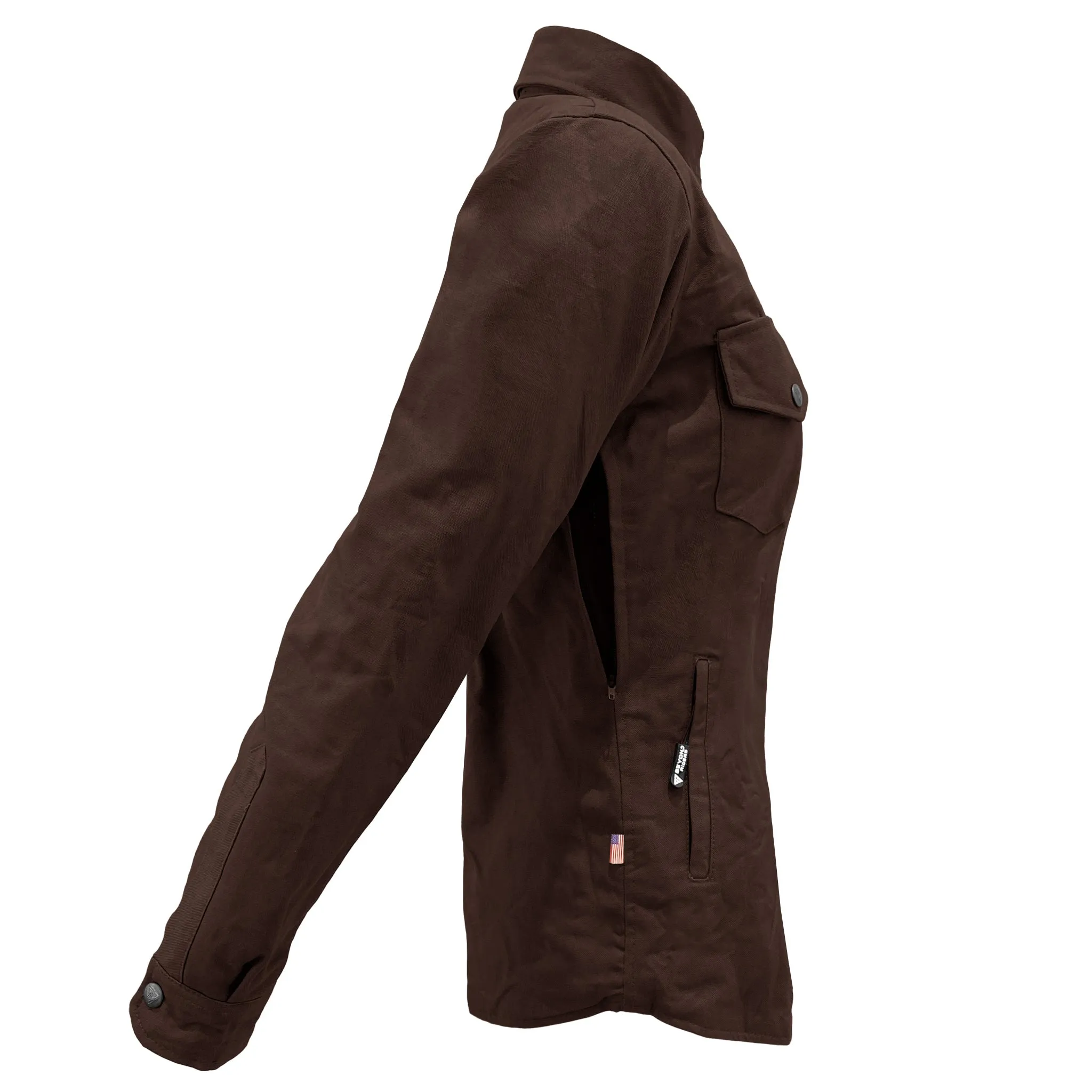 Protective Canvas Jacket for Women - Dark Brown with Pads