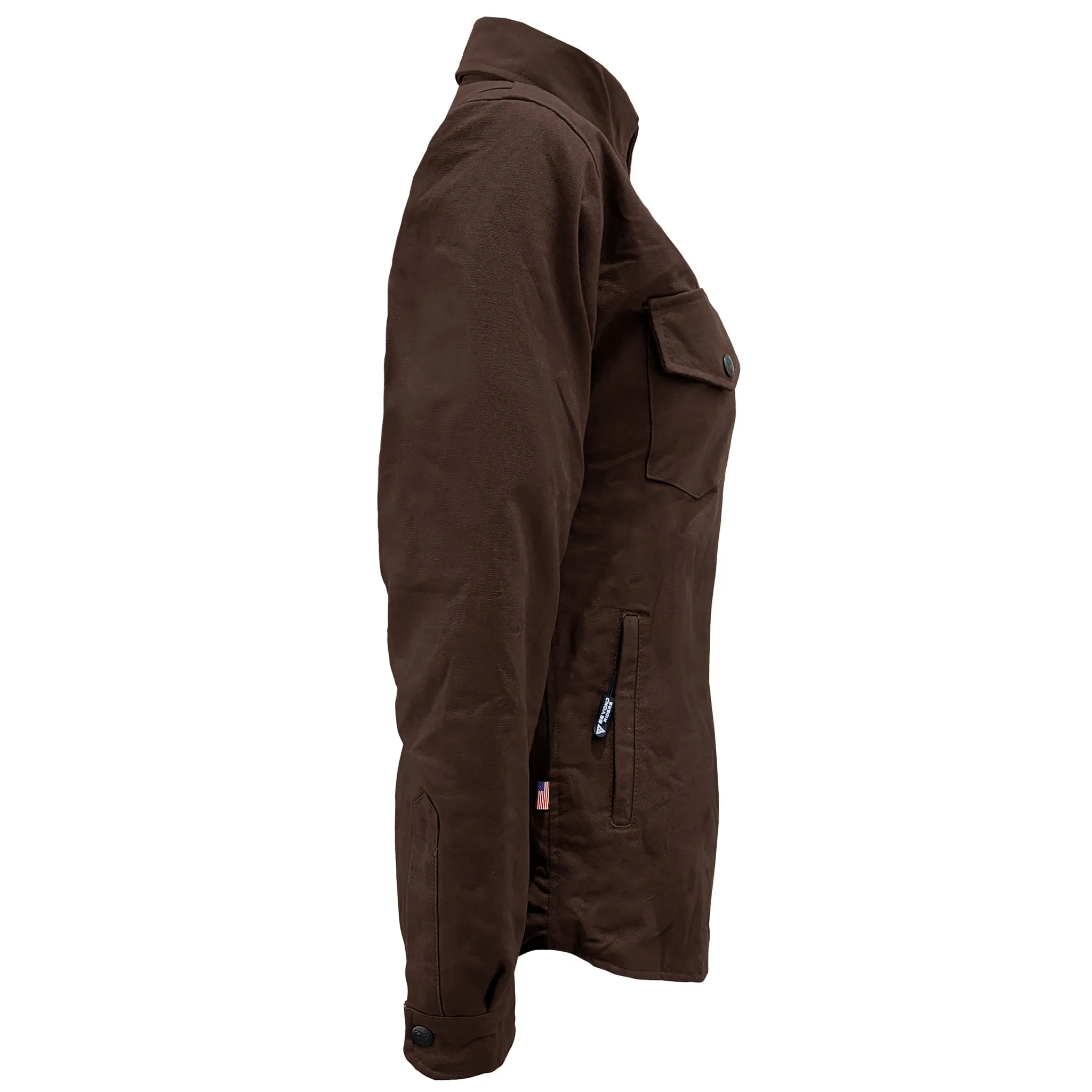 Protective Canvas Jacket for Women - Dark Brown with Pads
