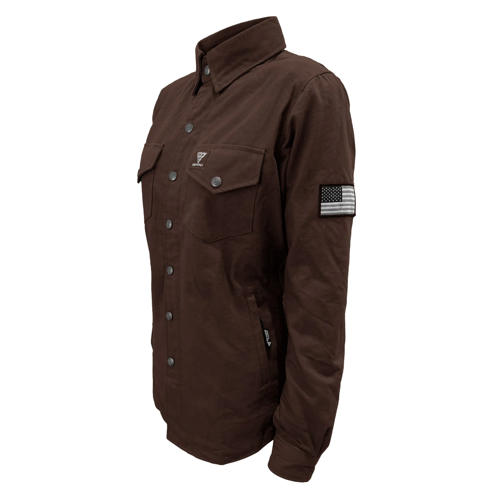 Protective Canvas Jacket for Women - Dark Brown with Pads