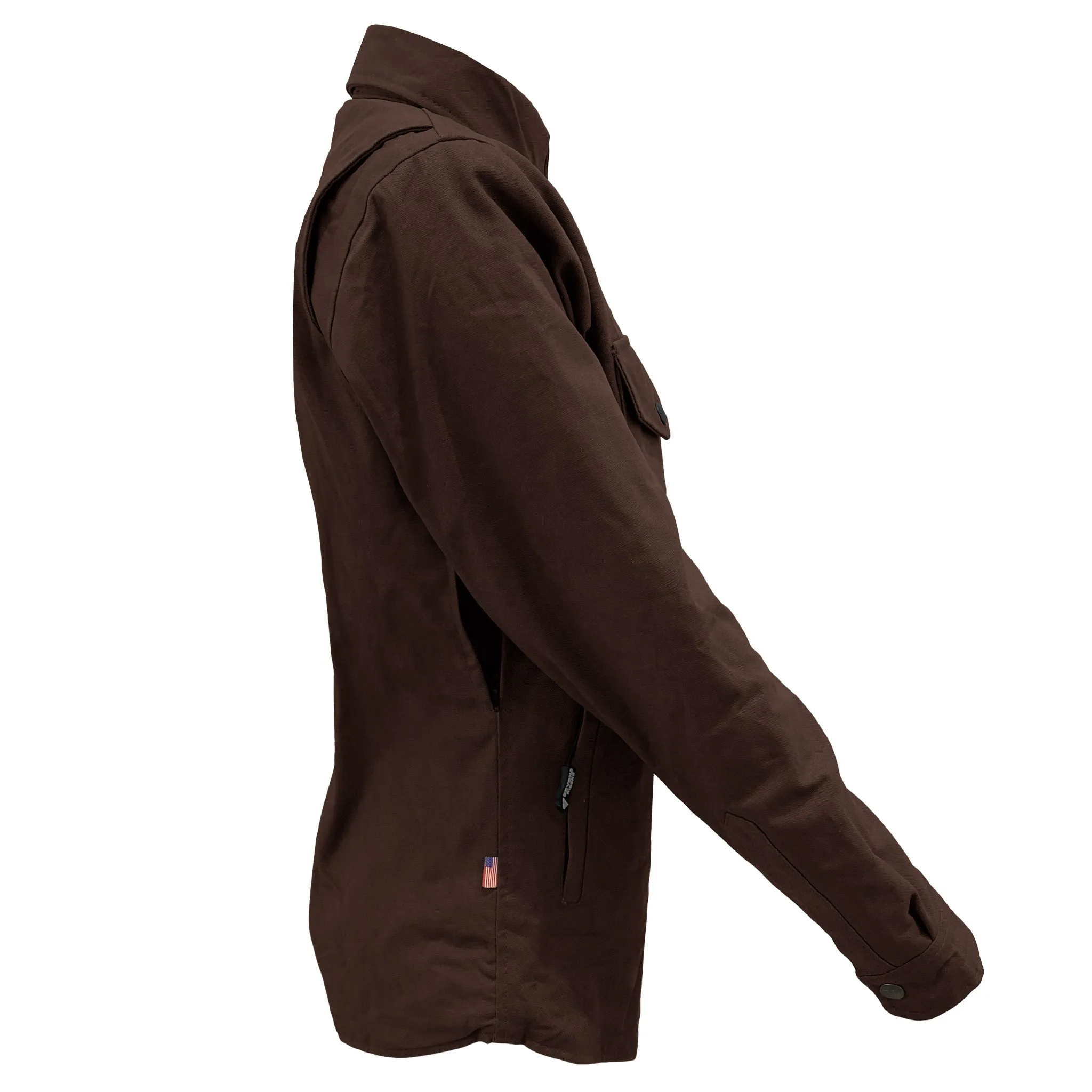 Protective Canvas Jacket for Women - Dark Brown with Pads