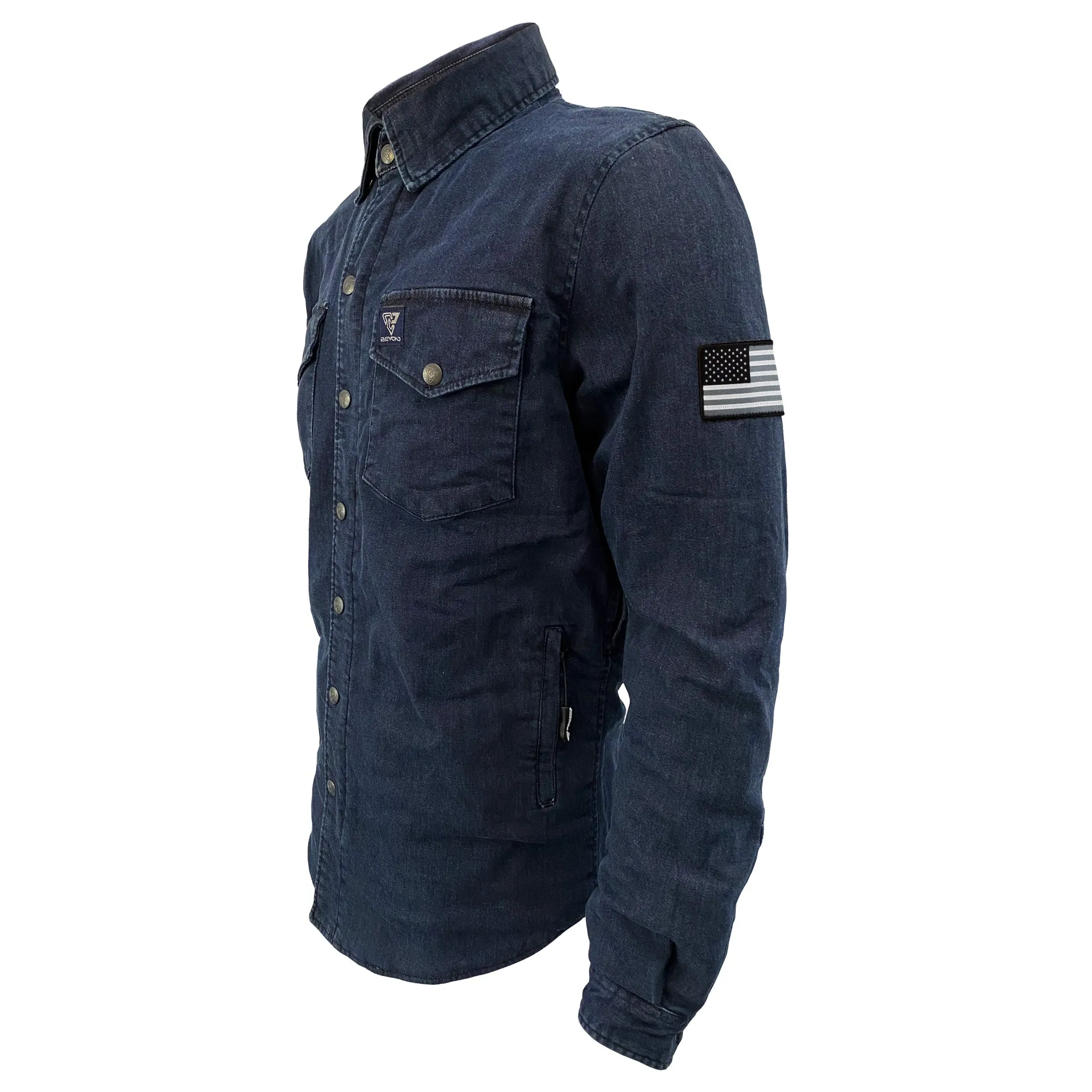 Protective Jeans Jacket - Blue Indigo with Pads