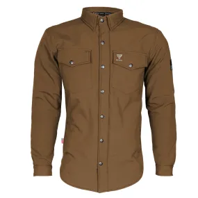 Protective SoftShell Winter Jacket for Men - Light Brown Matte with Pads