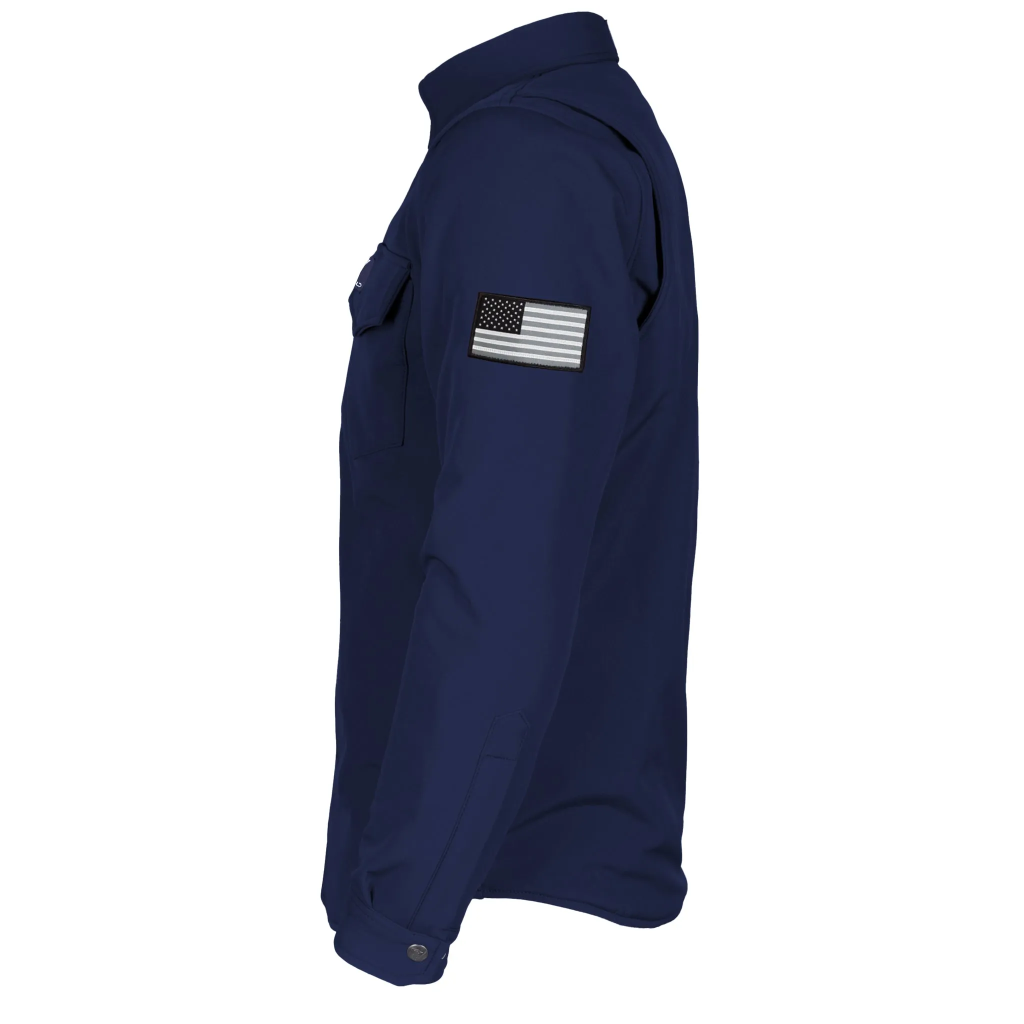 Protective SoftShell Winter Jacket for Men - Navy Blue Matte with Pads