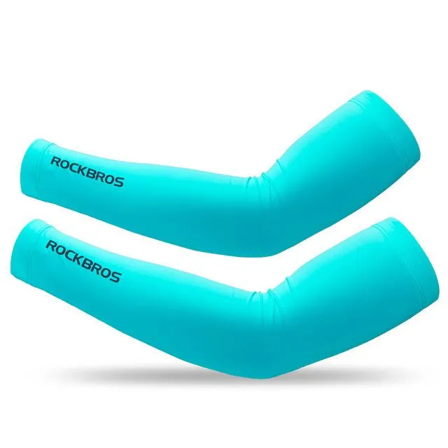 ROCKBROS Cycling Ice Fabric Running Camping Arm Warmers Basketball Sleeve Arm Sleeve Outdoor Sports Sleeves Summer Safety Gear