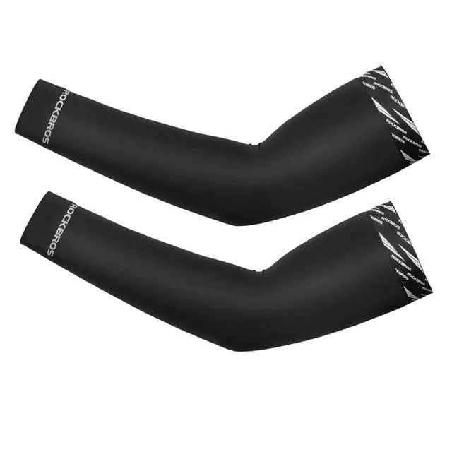 ROCKBROS Cycling Ice Fabric Running Camping Arm Warmers Basketball Sleeve Arm Sleeve Outdoor Sports Sleeves Summer Safety Gear