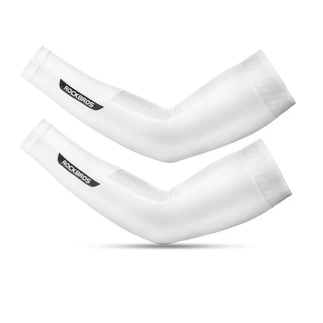 ROCKBROS Cycling Ice Fabric Running Camping Arm Warmers Basketball Sleeve Arm Sleeve Outdoor Sports Sleeves Summer Safety Gear