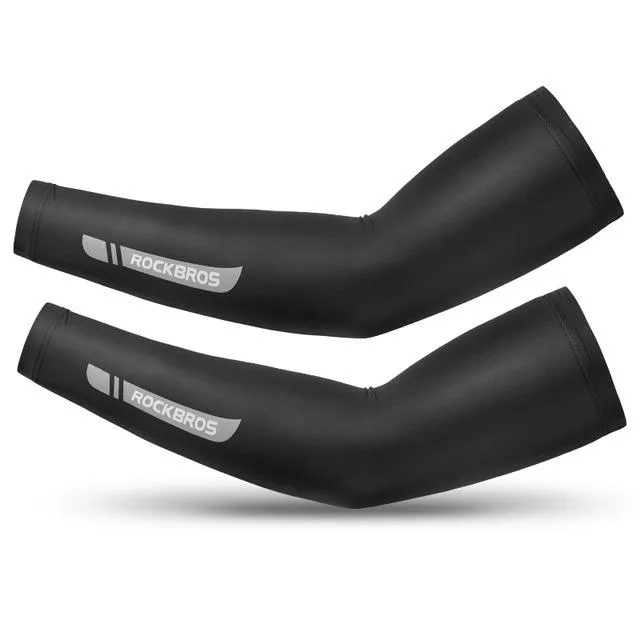 ROCKBROS Cycling Ice Fabric Running Camping Arm Warmers Basketball Sleeve Arm Sleeve Outdoor Sports Sleeves Summer Safety Gear