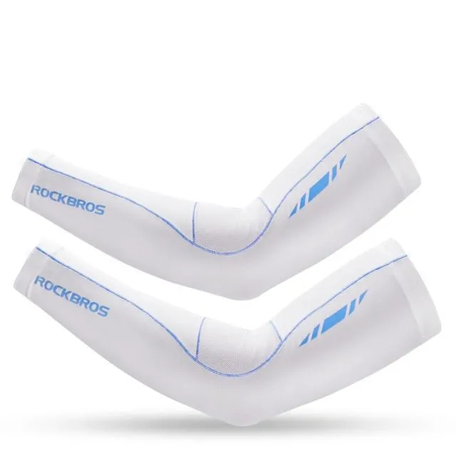 ROCKBROS Cycling Ice Fabric Running Camping Arm Warmers Basketball Sleeve Arm Sleeve Outdoor Sports Sleeves Summer Safety Gear