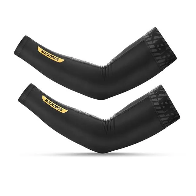 ROCKBROS Cycling Ice Fabric Running Camping Arm Warmers Basketball Sleeve Arm Sleeve Outdoor Sports Sleeves Summer Safety Gear