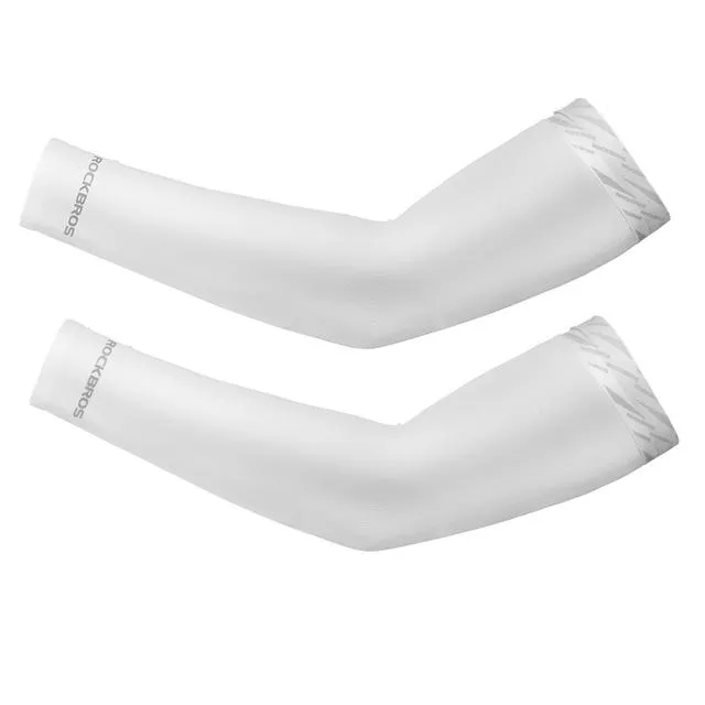 ROCKBROS Cycling Ice Fabric Running Camping Arm Warmers Basketball Sleeve Arm Sleeve Outdoor Sports Sleeves Summer Safety Gear