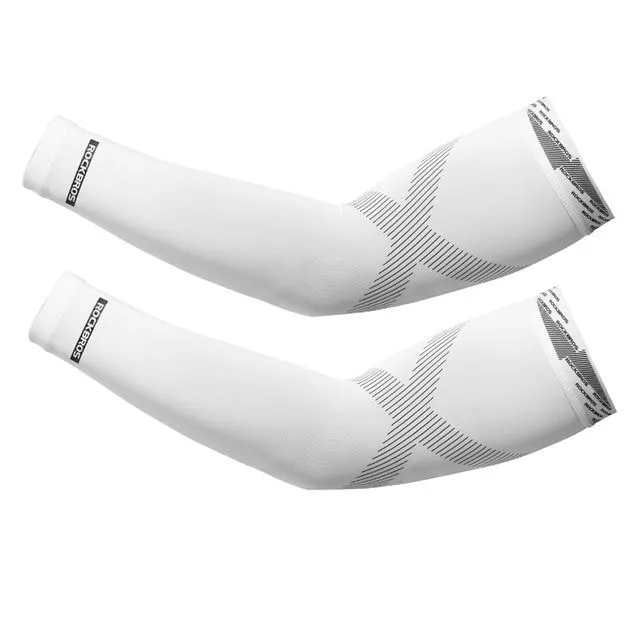 ROCKBROS Cycling Ice Fabric Running Camping Arm Warmers Basketball Sleeve Arm Sleeve Outdoor Sports Sleeves Summer Safety Gear