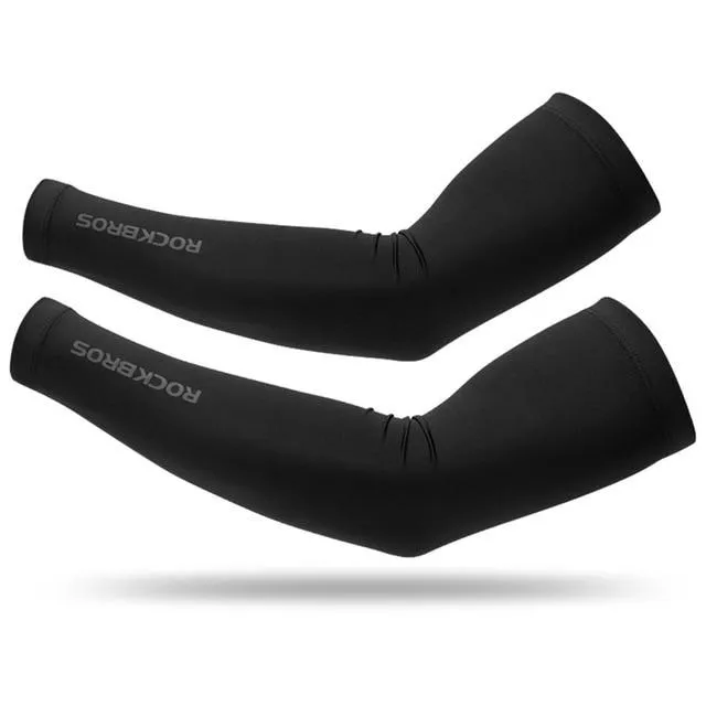 ROCKBROS Cycling Ice Fabric Running Camping Arm Warmers Basketball Sleeve Arm Sleeve Outdoor Sports Sleeves Summer Safety Gear
