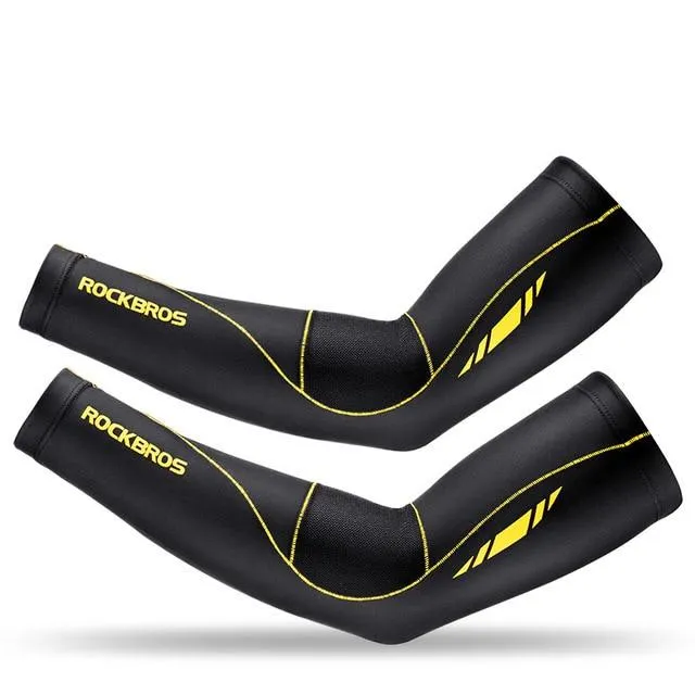 ROCKBROS Cycling Ice Fabric Running Camping Arm Warmers Basketball Sleeve Arm Sleeve Outdoor Sports Sleeves Summer Safety Gear