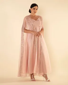 SEQUIN EMBELLISHMENTS CAPE IN PINK