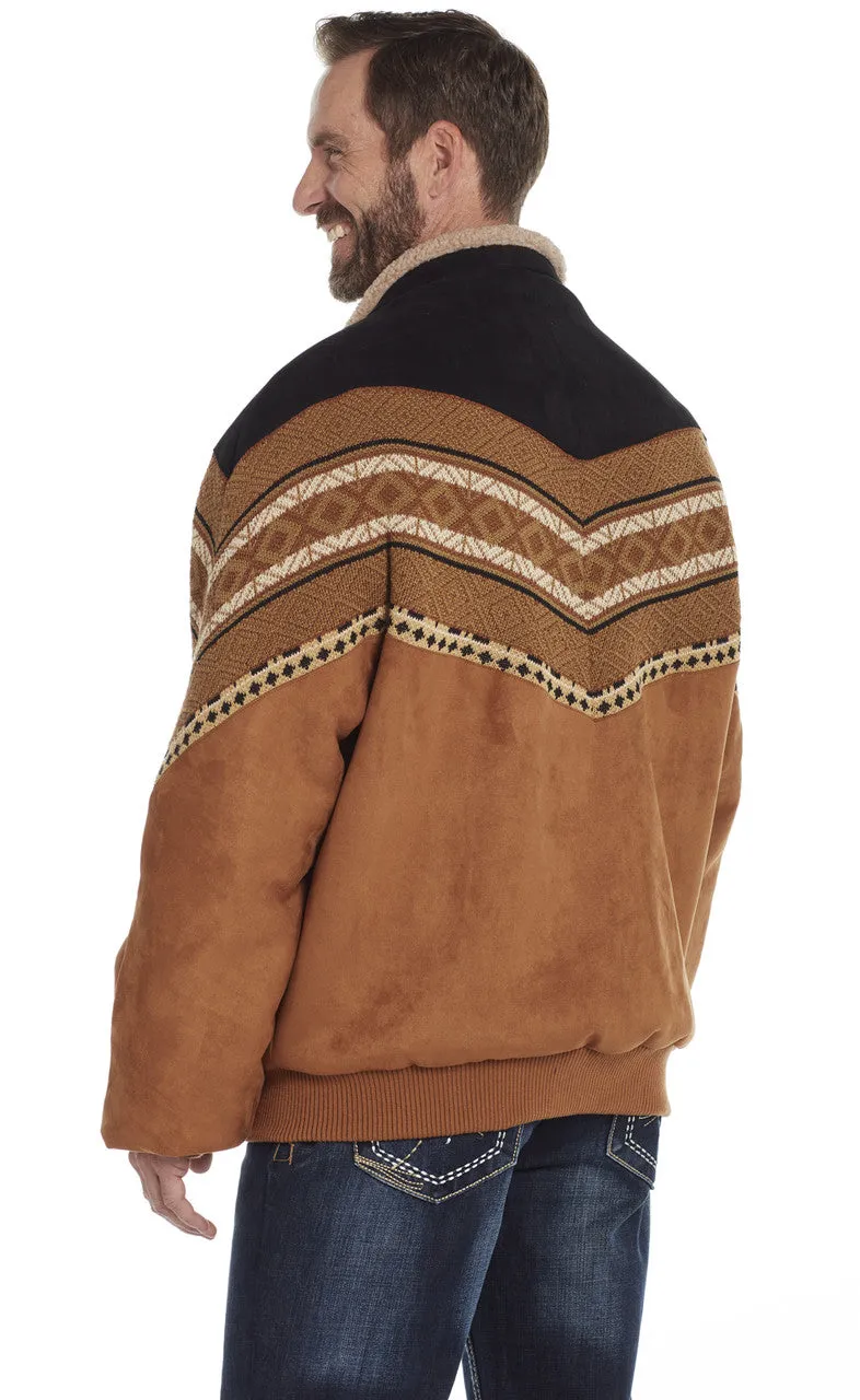 SIDRAN MENS MICROSUEDE JACKET WITH KNIT INSERT PANELS AND CONCEALED CARRY POCKET STYLE CR40025-F23