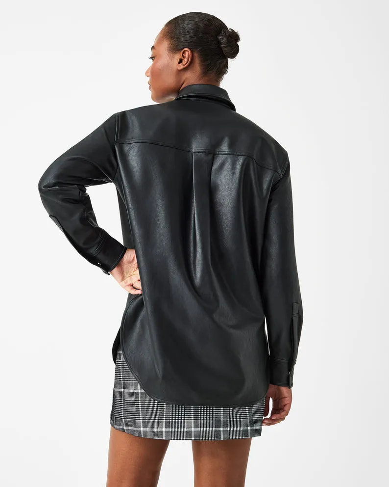 Spanx Leather-Like Oversized Shacket