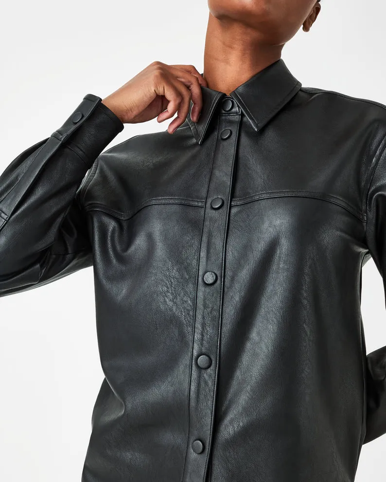 Spanx Leather-Like Oversized Shacket