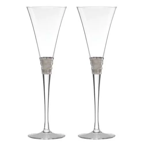 Truro Platinum Toasting Flute Pair